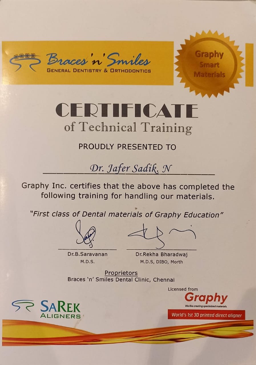 Graphy certiffication of Dr Jafer Align All